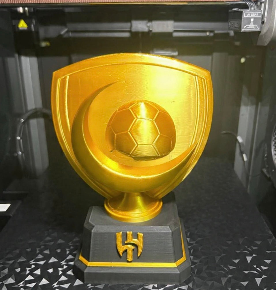 Golden Crescent Trophy Sculpture – Al Hilal Inspired Premium 3D Art