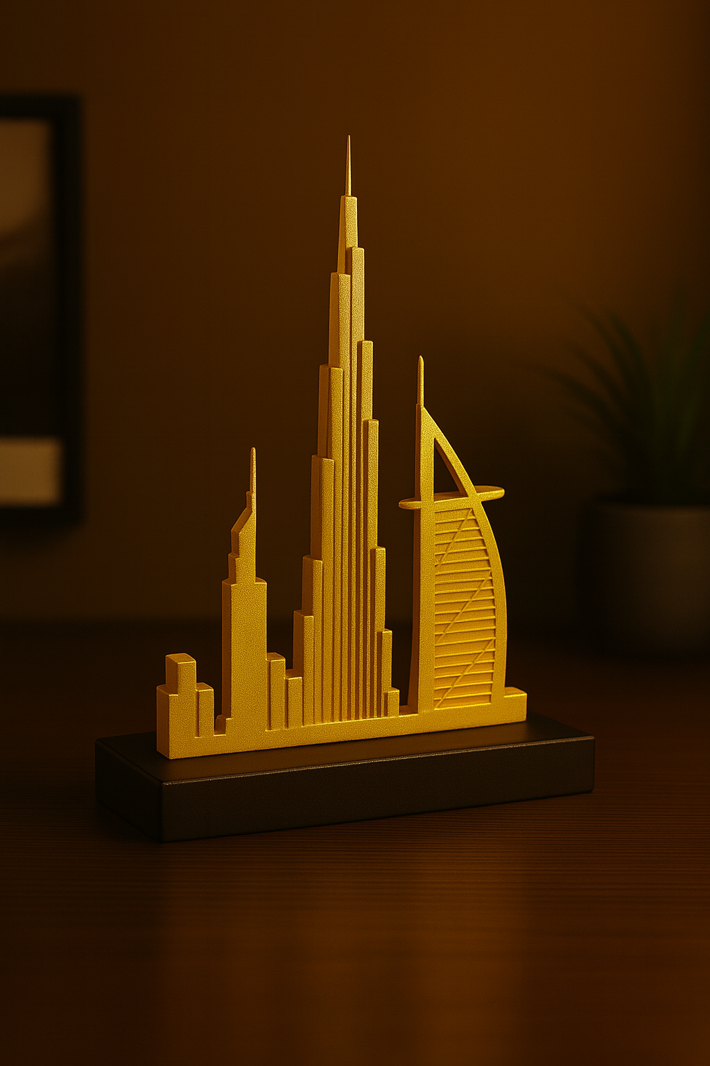 Dubai Skyline Golden Sculpture – Signature Edition