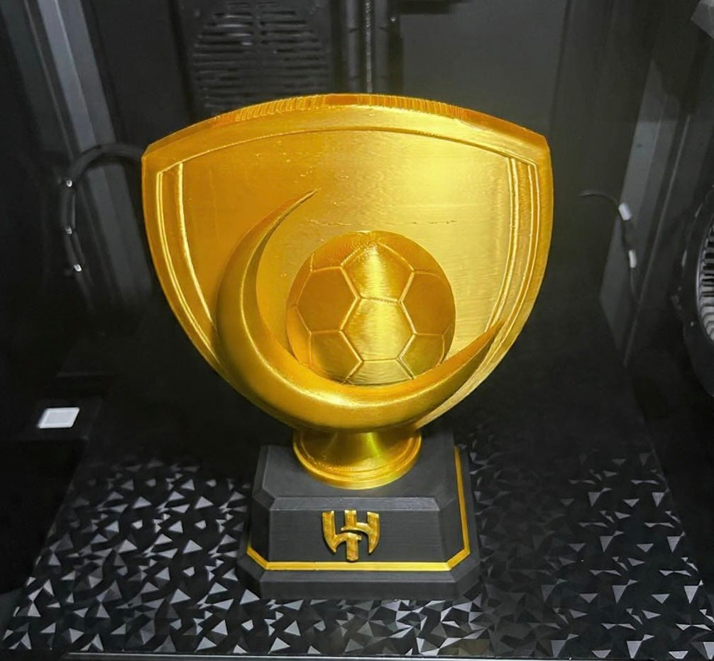 Golden Crescent Trophy Sculpture – Al Hilal Inspired Premium 3D Art