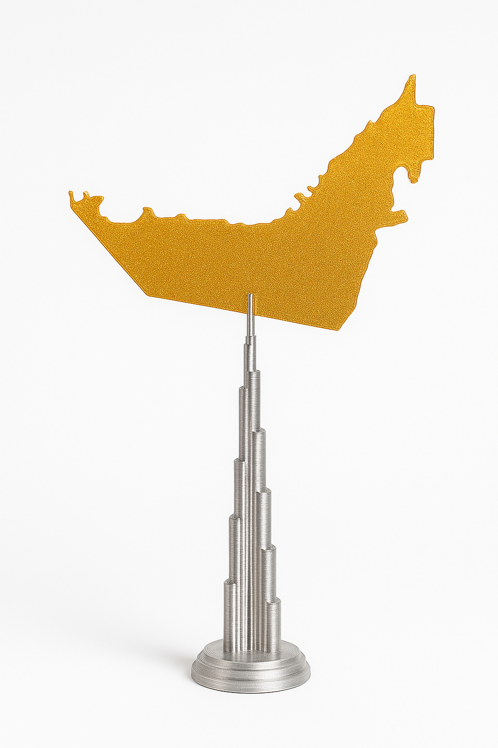 Burj Khalifa Stand with Golden UAE Map – Signature Edition