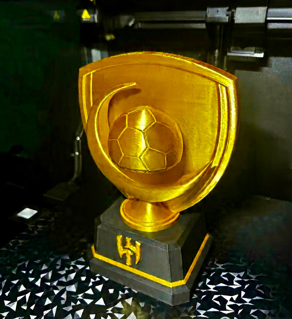 Golden Crescent Trophy Sculpture – Al Hilal Inspired Premium 3D Art