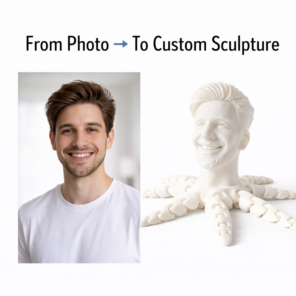 Custom 3D Printed Octopus Portrait – Turn Yourself Into an Octopus