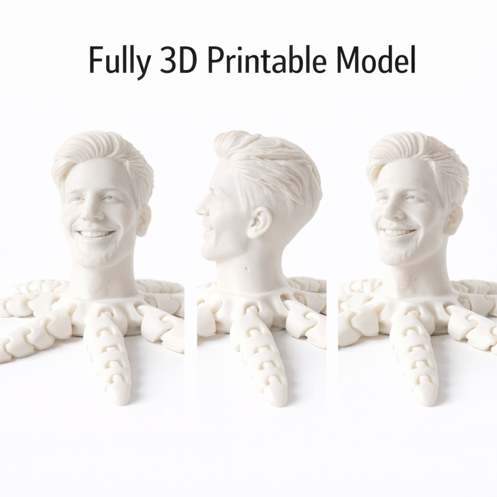 Custom 3D Printed Octopus Portrait – Turn Yourself Into an Octopus