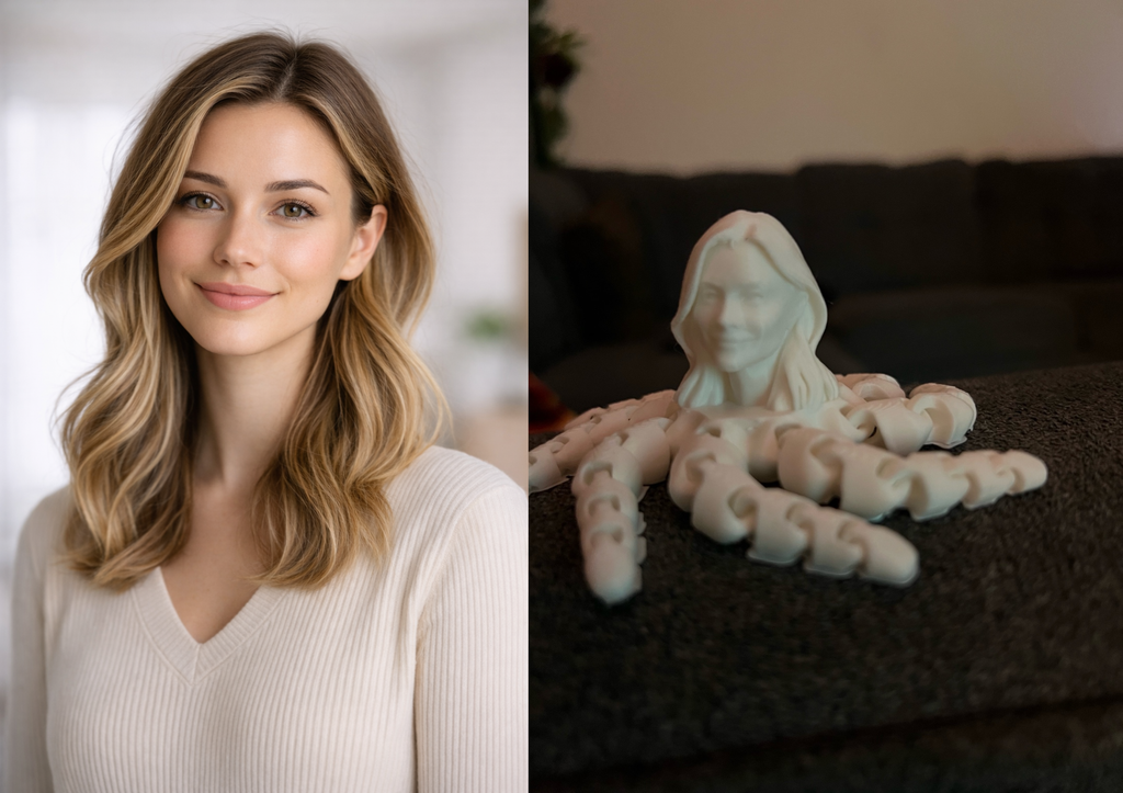 Custom 3D Printed Octopus Portrait – Turn Yourself Into an Octopus